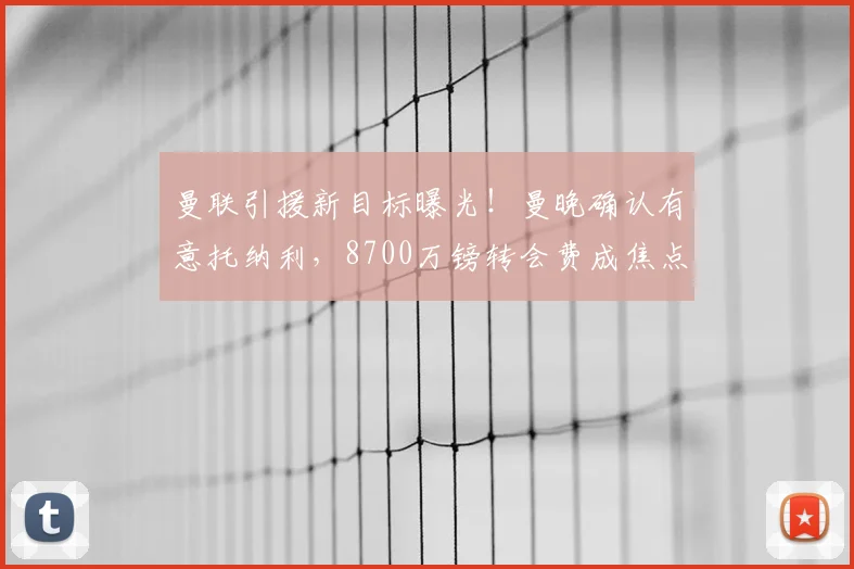 曼联引援新目标曝光！曼晚确认有意托纳利，8700万镑转会费成焦点